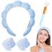 Jspupifip Spa Headband Set with Washband, Scrunchies, Cuffs for Face Washing - Makeup and Hair Accessory for Women and Girls (4 Blue) - Buy Online on GoSupps.com
