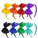 Vamotto 8 Pieces Bow Tie Headband Bow Tie Hairband for Girls Head Wraps Grosgrain Ribbon Hair Band Hair Accessories for 3-12 Year Girls Favors and Party 8 Colors