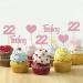 MonMon & Craft Feeling 22 Cupcake Toppers - 22nd Birthday Sign/Twenty-two Cupcake Toppers/Anniversary Dessert Decor/Cheers to 22 Years Party Decorations Pink Glitter - 24 Pcs - Buy Online on GoSupps.com