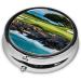 Hawaii Beach Golf Course Mini Round Pill Box | 3 Compartment Travel Pill Organizer | Portable Medicine Case for Home & Office - Buy Online on GoSupps.com