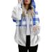 Hanxiulin Oversized Fleece Hoodie Jacket - Women's Windproof Winter Coat Basic Cardigan in Blue - Size 4XL - Buy Online on GoSupps.com