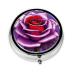 Fuchsia Roseround Pill Box 3 Compartments Round Pill Box Organizer for Purse Or Pocket Portable Travel Pill Box
