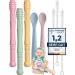 Okonkn bite tube Baby 5 Set Dental Aid Baby 3 + 2 Esslernl ffel Baby Beißring Baby BPA-Free Silicone Baby Accessories for Boys and Girls from 3 months + 5 pieces_b