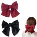 BAIYSFFG 2PCS Bow Hair Clip Hair Bows for Women Big Bowknot Hairpin French Hair Clips with Ribbon Solid Color Hair Barrette Clips Soft Satin Silky Hair Bows for Women Girls (Black Red)