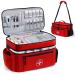 BAGSFY Travel Medicine Bag Organizer-Medicine Organizer Storage-Pill Bottle Organizer Storage-Medication Organizer for Home-Medicine Kit-Travel First Aid Kit Bags Empty-Travel Emergency Kit(Bag Only) Red Double-Layer