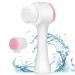 Facial Brush - Manual Facial Cleansing Brush and Pore Cleansing Dual Face Brush, Suitable for All Types of Skin (Pink)