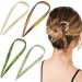 4 Pcs 4.5Inch U Shaped Acetate Hair Pins French Hair Sticks Large Hair Forks Vintage Hairpins for Buns Long Thick Hair