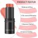 Matte Cream Blush Stick Highlighter Contour Stick, Full Coverage Long-lasting Formula for Cheeks, Lips, and Eyeshadow - 1.00g (Pack of 1) - Buy Online on GoSupps.com