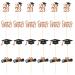 BAOK Graduation Cupcake Toppers - Graduation Theme Cupcake Toppers Class of 2023 Graduation Caps Cupcake Picks for Party Cake Decorations Supplies Rose Gold