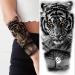8 Sheets Realistic 3D Black Tribal Tiger Temporary Tattoos - Men/Women Pirate Lion Compass Clock Warrior Gladiator Fake Tattoo Stickers - Buy Online on GoSupps.com