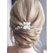 Silver Pearl Flower Bride Wedding Hair Pins | Rhinestone Bridal Headpiece for Women and Girls (Pack of 2) - Buy Online on GoSupps.com