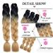 Braids Extensions - 6 Pieces Ombre Kanecalon Hair for Crochet Braids | Synthetic Braid Hair (Black Brown) - Buy Online on GoSupps.com
