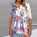 Women's Comfortable Lace Middle Long Sleeve Button Up V-Neck Hide Belly Tops Loose Bohemian Tunic Sexy Shirt Women's T-Shirt With Print Sports Shirt Women's Wide M Hot Pink - Buy Online on GoSupps.com