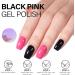 AILLSA Hot Pink Gel Nail Polish Set Black Nude Baby Pink Gel Polish with Base and Top Coat Long Lasting Barbie All Season Color Soak Off U V L ED Manicure Art Salon DIY at Home 7Pcs 8ML Black Pink - Buy Online on GoSupps.com