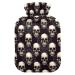Hot water bottle skull black with cover hot water bottles for pain relief hot water bag heating bag for warming hands 1L