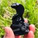 Natural Crystal Rough Hand Carved Black Obsidian Quartz Crystal Animal Cobra Natural Gemstone Snake Stone 60MM-70MM Home Decoration Chakra Reiki Balancing - Buy Online on GoSupps.com