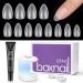 Gel Nail Kit Short Almond - BTArbox Soft Gel Nail Tips and Solid Nail Glue Gel Kit, 300pcs Short Almond Full Matte Fake Nail Tips with Portable Nail Lamp, Acrylic Gel Nail Extension Kit N-Short Almond - Solid Gel