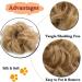 Dark Blonde to Ash Blonde Messy Updo Hairpiece Scrunchie - Curly Hair Bun Extension - Buy Online on GoSupps.com