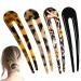U Shaped Hair Pins French Hairpin Vintage Forks Sticks Bobby Pin Kit for Updo Bun Women Girls Hairstyle Hair Accessories 4 Pieces (Black)