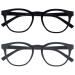 Opulize Blu - Reading glasses Blue light filter 2 Series Pack COOL READ FRIENTS SATE IN THE SLESS Computer Gaming Rumplings Men Women Bb5-13 +3.50 Dioptries Black / Gray