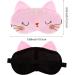 Buy WLLHYF Cute Cartoon Cat Sleeping Eye Mask - Soft Plush Blindfold for Travel & Napping - Funny Novelty Eye Shade for Adults & Kids (Pink - Buy Online on GoSupps.com