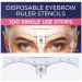 Disposable Eyebrow Ruler Stencils - Transparent Mapping Stickers for Microblading  Henna  Brow Extensions  Permanent Makeup - Peel & Stick Measuring Shaper Tool for All Face Shapes - 100-Pack 100 Count (Pack of 1)