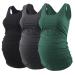 Love2Mi 3 Pcs Maternity Top Maternity Clothes Maternity Top Maternity Shirt L Black+dark Grey+dark Green