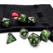 Haxtec Metal Dice Set - Acid Splash Black Green Polyhedral DND Dice with Dragon Eye Dice Bag | Perfect Gift for Dungeons and Dragons - Buy Online on GoSupps.com