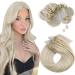 Moresoo Microring Extensions Real Hair Blond 60 cm Hair extension Real hair Microring #60 Platin blonde Invisible extensions Seidily soft for thin hair 1g/s 50g/pack 60 cm 1.Microring #60