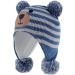 KAKU NANU Toddler Winter Hat with Double Pom Pom | Earflap Beanie for Boys and Girls 2-4 Years | Fleece Lined | Blue-Grey - Buy Online on GoSupps.com