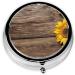 Sunflower Printed Mini Round Pill Box - 3 Compartment Travel Organizer for Medicine Portable Pocket Case for Home & Office - Buy Online on GoSupps.com