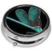 Dragonfly Black Printed Mini Round Pill Box | 3 Compartment Medicine Organizer | Portable Travel Pill Case for Home & Office - Buy Online on GoSupps.com