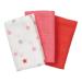 Bornino mull towels (3 -pack) stars 30x30 cm pink/white - suction -strong mull diapers - in different colors - made of pure cotton - twice woven