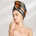 Hair Towel Wrap - Quick Drying Hair Turban with Button | Orange Plaid Hair Drying Towel - Buy Online on GoSupps.com