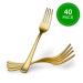 Plasticpro Disposable Heavy Duty Gold Plastic Forks - Pack of 40 Forks | Fancy Silverware for Catering, Events, Parties, and Weddings - Buy Online on GoSupps.com