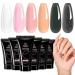 Beetles Poly Nail Extension Gel Kit - 6 Colors Quick Building Nail Enhancement DIY Nail Art Manicure Gift - Clear Pink Nude Grey Glitter - Buy Online on GoSupps.com
