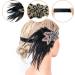 1920s Flapper Feather Headband 20s Sequined Showgirl Headpiece Roaring 20's Theme Set for Women Girls Costume Headwear (Black Feather) - Buy Online on GoSupps.com