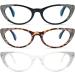3 Pack Fashion Reading Glasses for Women - Blue Light Blocking Eyewear | Designer Spring Hinges - Black Tortoise Milky White | 2.0x Magnification - Buy Online on GoSupps.com