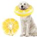 Suplutux inflatable hinge dog & cats comfortable dog collar leak protection with cord strain adjustable leak protection dog for recovery after operations or wounds does not block the view xl yellow XL
