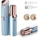 Facial Hair Removal for Women Painless Hair Removal Device Lady Face Electric Razor for Lip Chin arms with USB Rechargeable Included 2 pc Replacement Heads 2 Heads+Blue(Rechargeable)