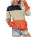 GJPRXCx Women Oversized Sweatshirt with Pocket Long Sleeve Casual Crewneck Sweatshirt Drop Shoulder Ribbed Cuff Hem Pullover Large 01_orange