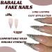 BABALAL Long Stiletto Press on Nails - Silver French Tip Glitter Acrylic Nails with Rhinestones | Manicure Set for Women & Girls - FNI16sliver - Buy Online on GoSupps.com
