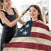 Shop Vintage American Flag Barber Cape - Waterproof Salon Hairdresser Cape for Men & Women - Adjustable Snap Closure for Home & Salon Use - Buy Online on GoSupps.com