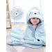 Roxanepig Hooded Baby Towels - 2 Pack Bamboo Bath Towels 80x80 cm | Newborn & Child Swim Towels - Soft White & Blue - Buy Online on GoSupps.com