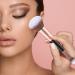 Foundation Brush Double Head Makeup Brush | Multi-purpose Makeup Brush For Foundation Powder Liquid Concealer Cream Blush Black Handle Rose Gold Tube - Buy Online on GoSupps.com