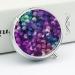 Shop Round Pill Box with Abstract Color Cubes - 3 Compartment Metal Pill Organizer | Portable & Decorative Purple Print - Buy Online on GoSupps.com
