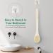 Long Handle Body Back Scrubber for Shower - Men, Women, and Elderly - Cream White - Buy Online on GoSupps.com