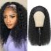 XSY Headband Wigs Human Hair Deep Wave 16 Inch Wig Glueless Headband Wig Deep Wave None Lace Front Wigs Human Hair 150% Density Wig Curly Hair Wear and Go Wigs Natural Color 16 Inch (Pack of 1) Natural Color