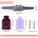 Soft Plush Fluffy Cover Set for MOTONG Hot Water Bottle - Pain Relief for Waist, Back, and Menstrual Pain - Adjustable Waist Belt - Natural Rubber Water Bag - Grey+Purple+Purple - Buy Online on GoSupps.com