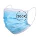 TBOC Disposable Hygiene Mask - Polypropylene Mask 3 Layers Soft Lightweight Breathable with Nose Clip 100 Blue Units